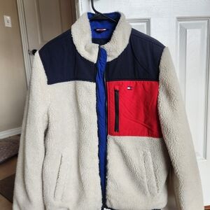 Tommy Hilfiger Men's Sherpa Puffer Jacket - Cream, Red, Navy